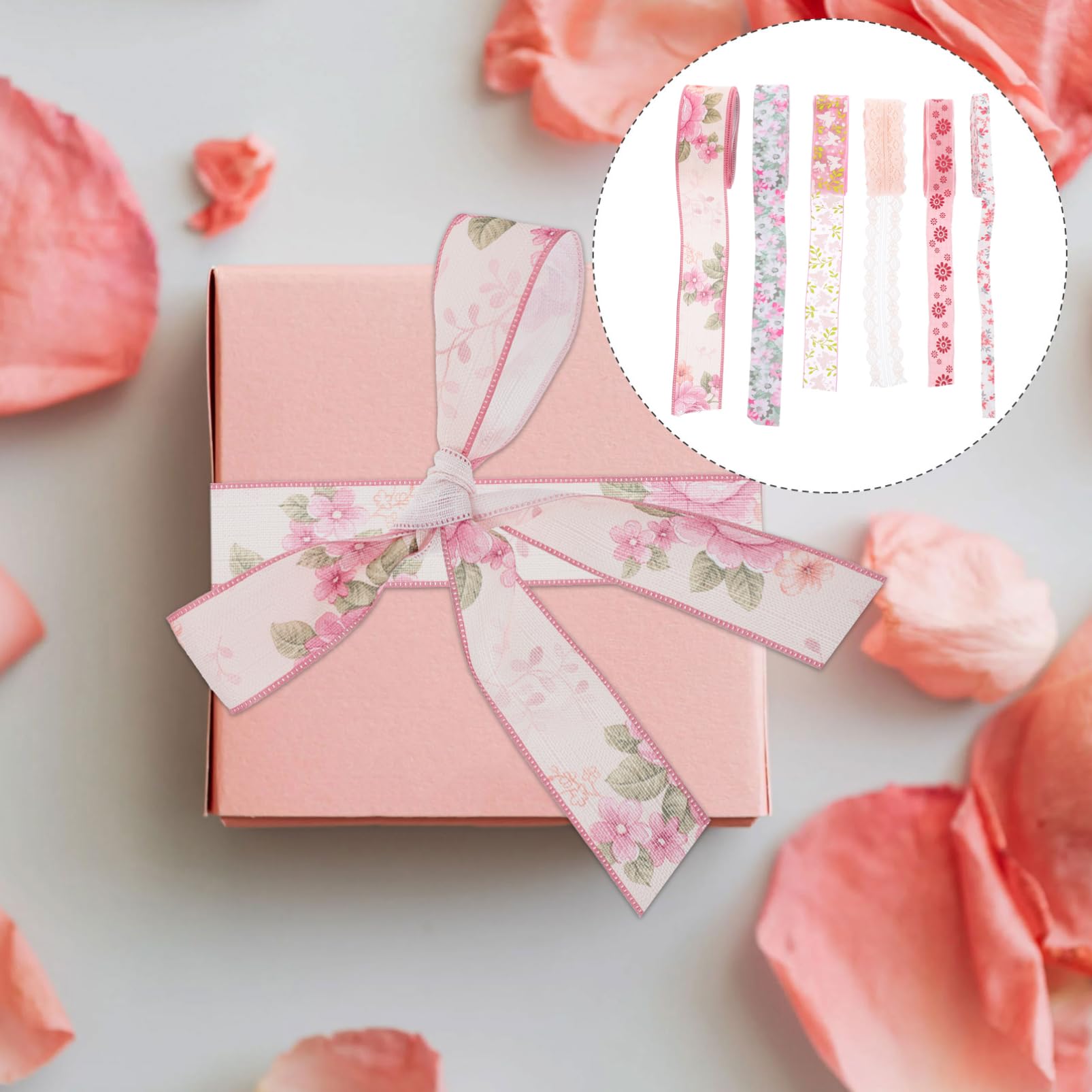 30rollos Cintas Decorativas De Raso Floral Para y Manualidades Ribbons De Metros Para Envolver Flores y Pasteles