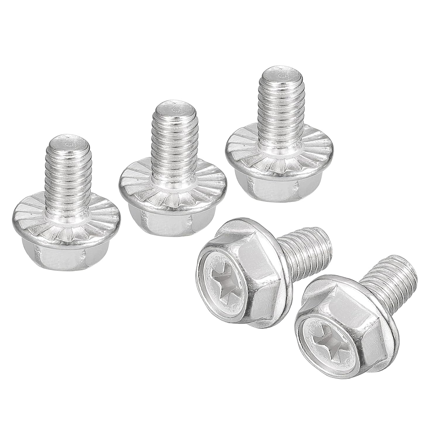 Amazon | uxcell 六角頭フランジボルト M6x10 mm 304ステンレス鋼 六角プラスフランジヘッド 六角ボルト機械ネジ 10 ...