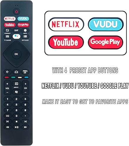 Miniatura 3 de Reemplazo de control remoto de voz RF402A-V14 para Philips Android TV 43PFL5604F7 43PFL5704F7 50PFL5604F7 50PFL5704F7 55PFL5604F7 55PFL5704F7