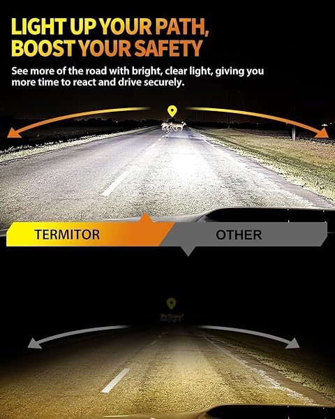 Termitor Latest H7/H7LL Bulbs, 50,000LM 900% Brightness, 6500K White Super Bright, 1:1 Halogen Size, 6500 Cool White H7 Fog Lights, No Adapter Required, Easy Install, Non-Polarity, Pack of 2 - 2