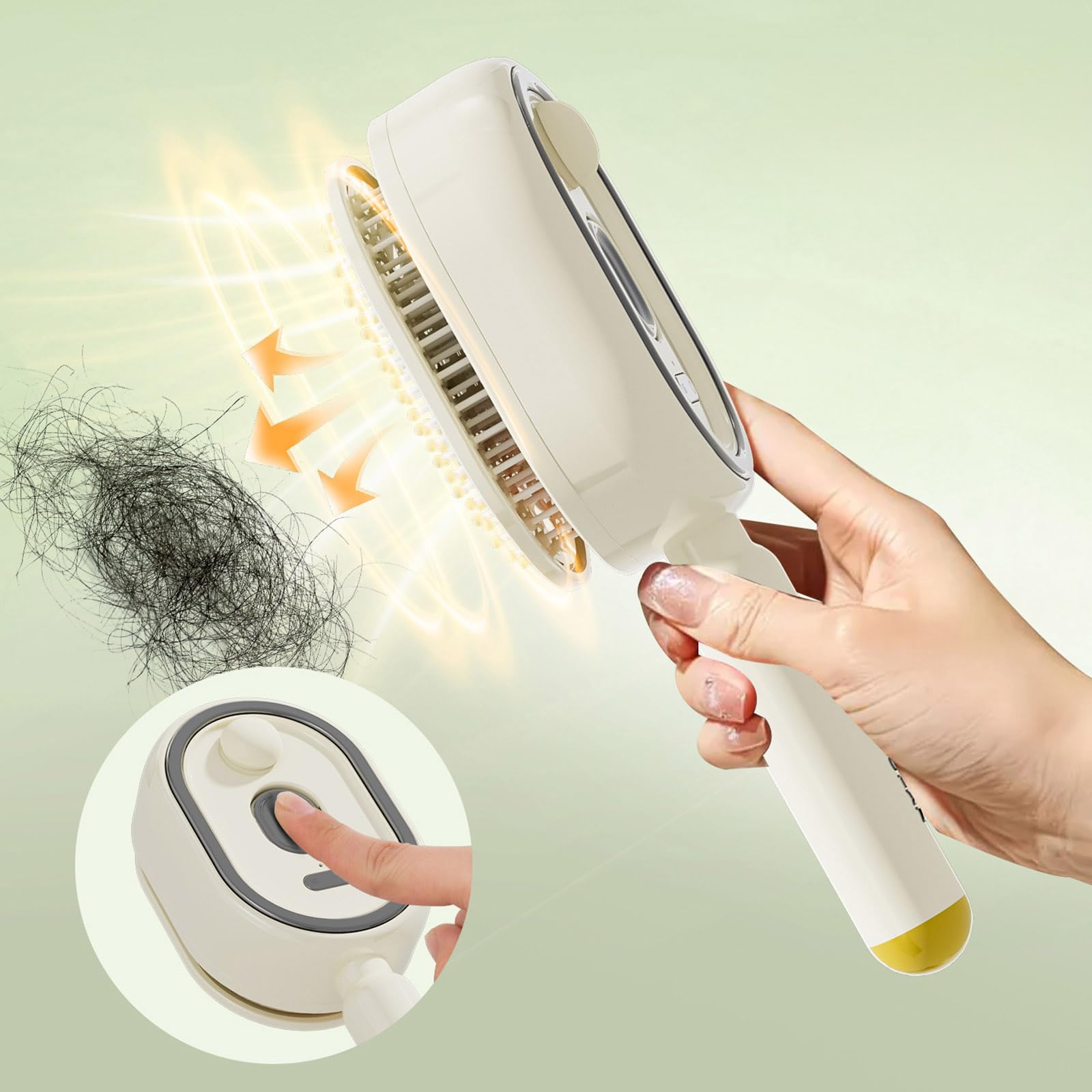 Générique Brosse à vapeur électrique, fer à lisser à vapeur rechargeable avec spray, peigne démêlant antistatique 3 en 1 et massage à coussin d'air, outil de coiffure portable sans fil