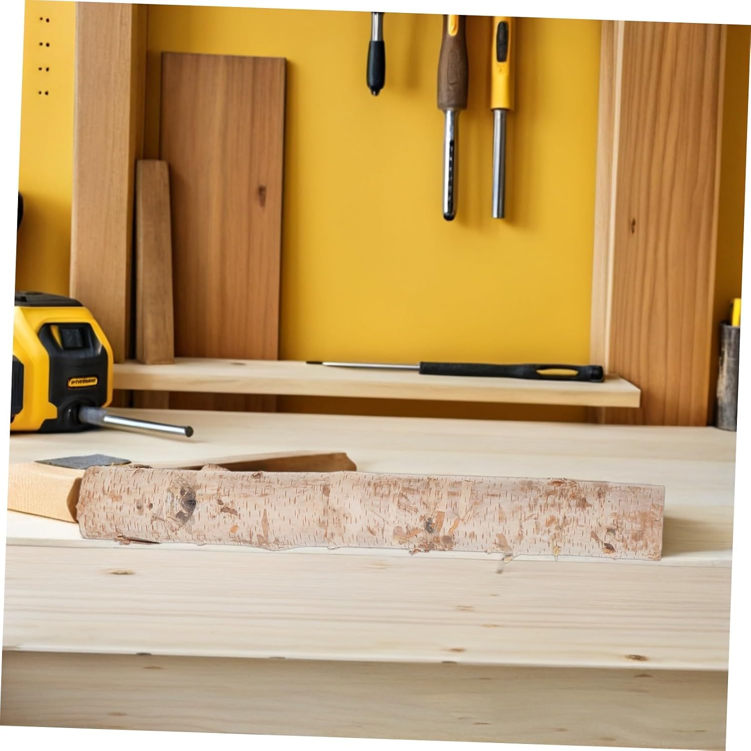 ORFOFE 2pcs Natural Birch Wood Logs for Crafts and Fireplace Decoration Unfinished Rustic Wood Logs 4-6cm Diameter 42cm Length for DIY and Fire Pit Use
