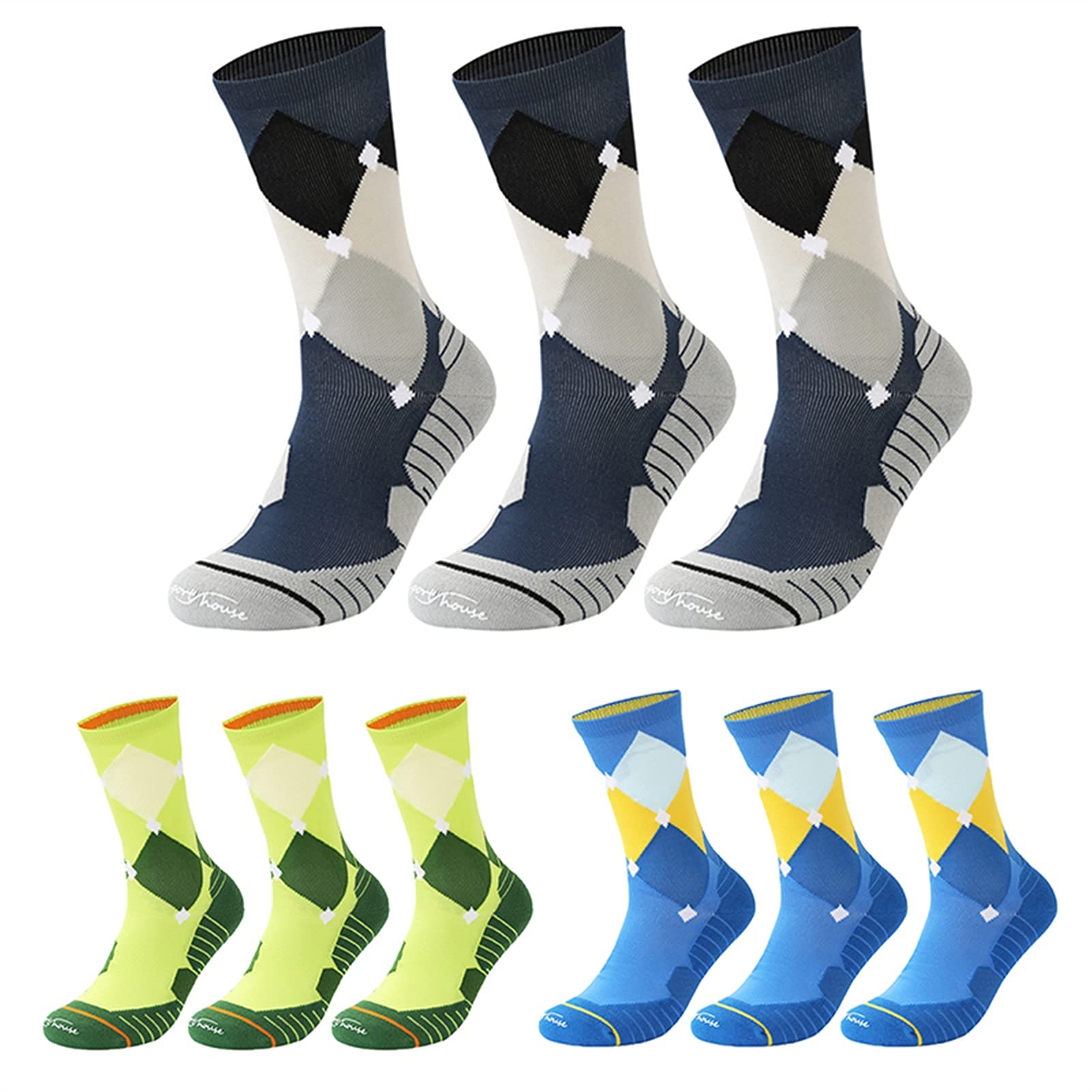Calzini da Uomo in Esecuzione da Uomo Maratona Esterno Calzini Sportivi Traspiranti in Esecuzione Athletic Casual umidità Calzini for Wicking Calzini da Corsa