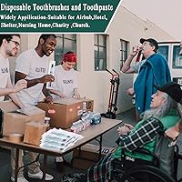 Vista 3 de Xuezoioy Disposable Toothbrushes with Toothpaste,30 Pack Green Individually Wrapped Disposable Travel Toothbrushes Kit in Bulk for Homeless,Nursing