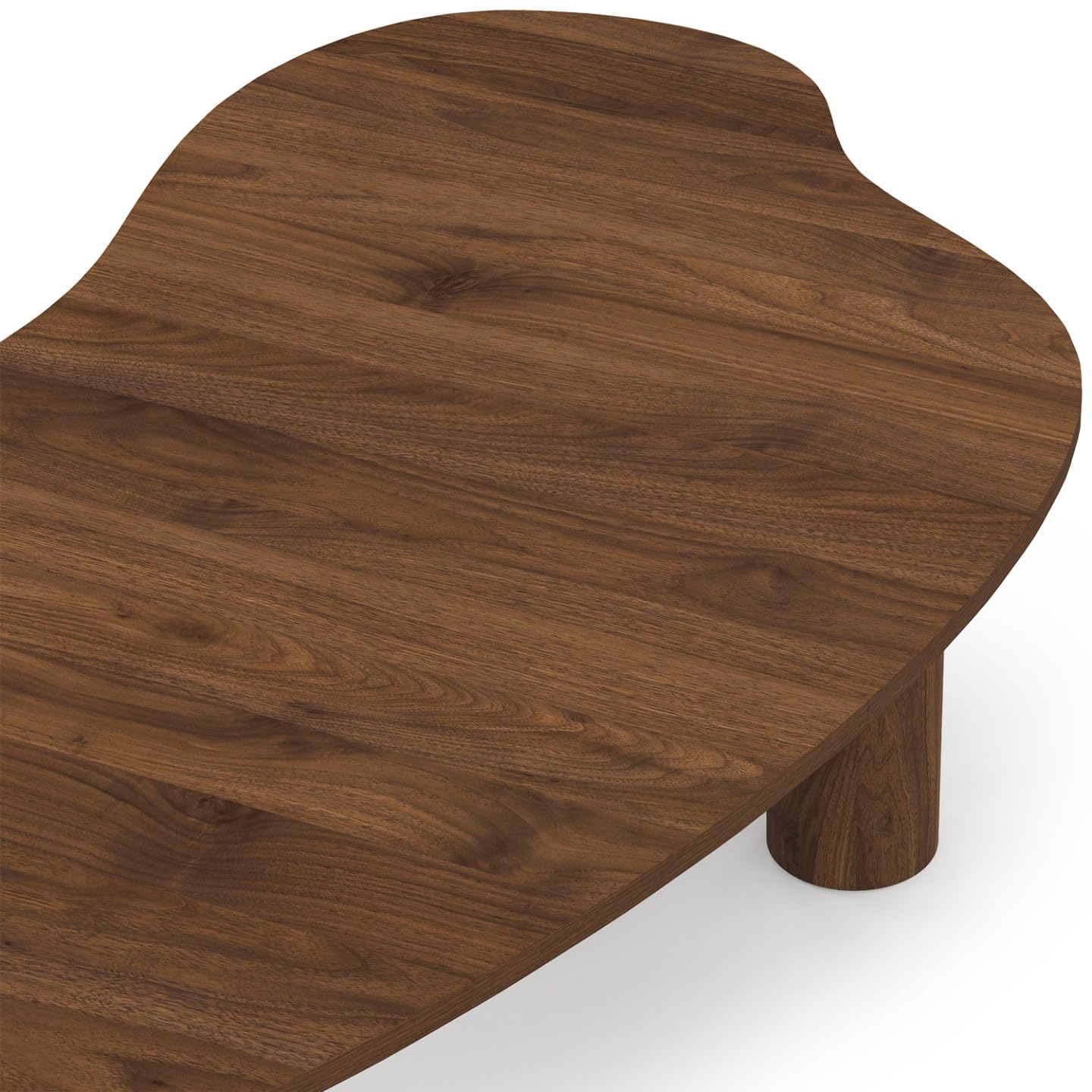 IDMarket – Mesa baja orgánica 140 cm madera efecto nogal