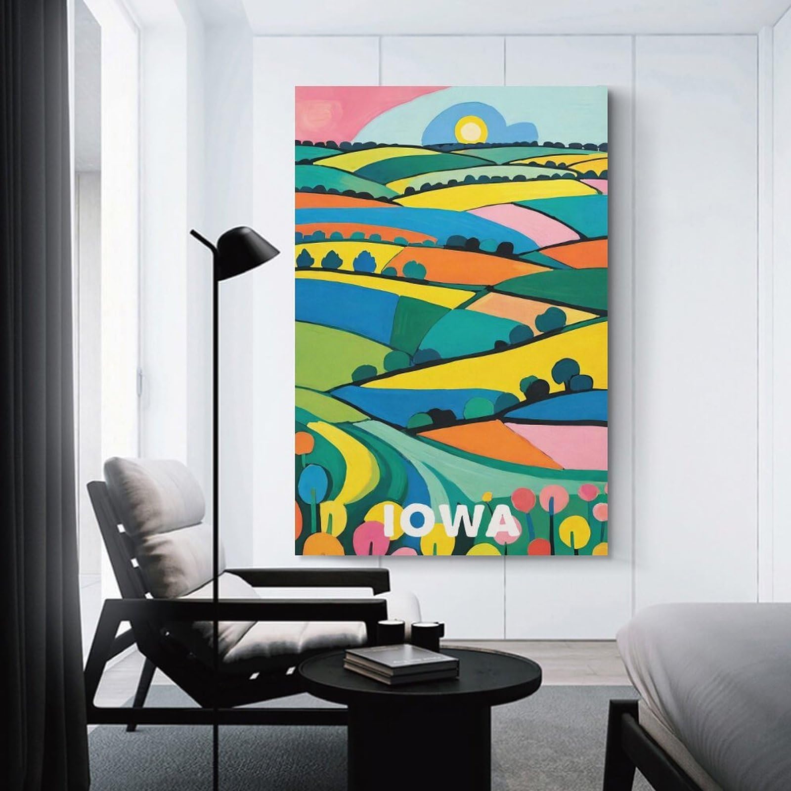 Junmoney Wall Art Print Iowa Print Travel, 20x30inch(50x75cm), for Contemporary Homes, Apartments Or Offices, An Easy Choice for New Home Styling