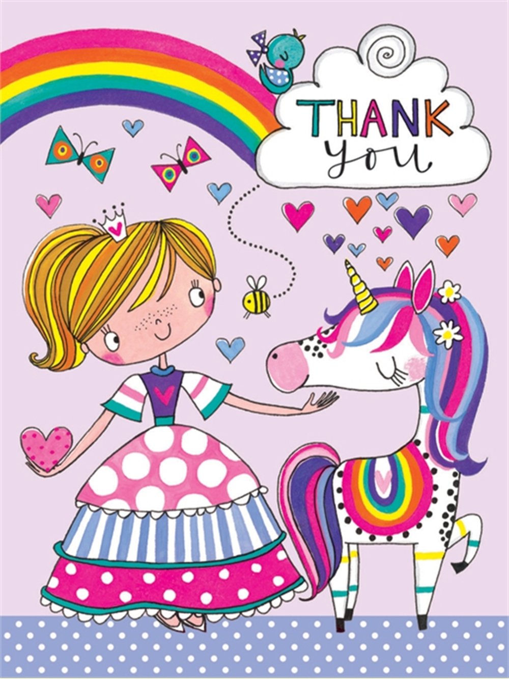Rachel Ellen Designs Princess and Unicorn Thank You Card