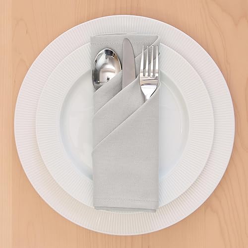 Vista 143 de Encasa XO Juego de 12 servilletas de tela color azul cobalto, 17 x 17 pulgadas, servilletas de cena de algodón de color sólido, servilletas de boda