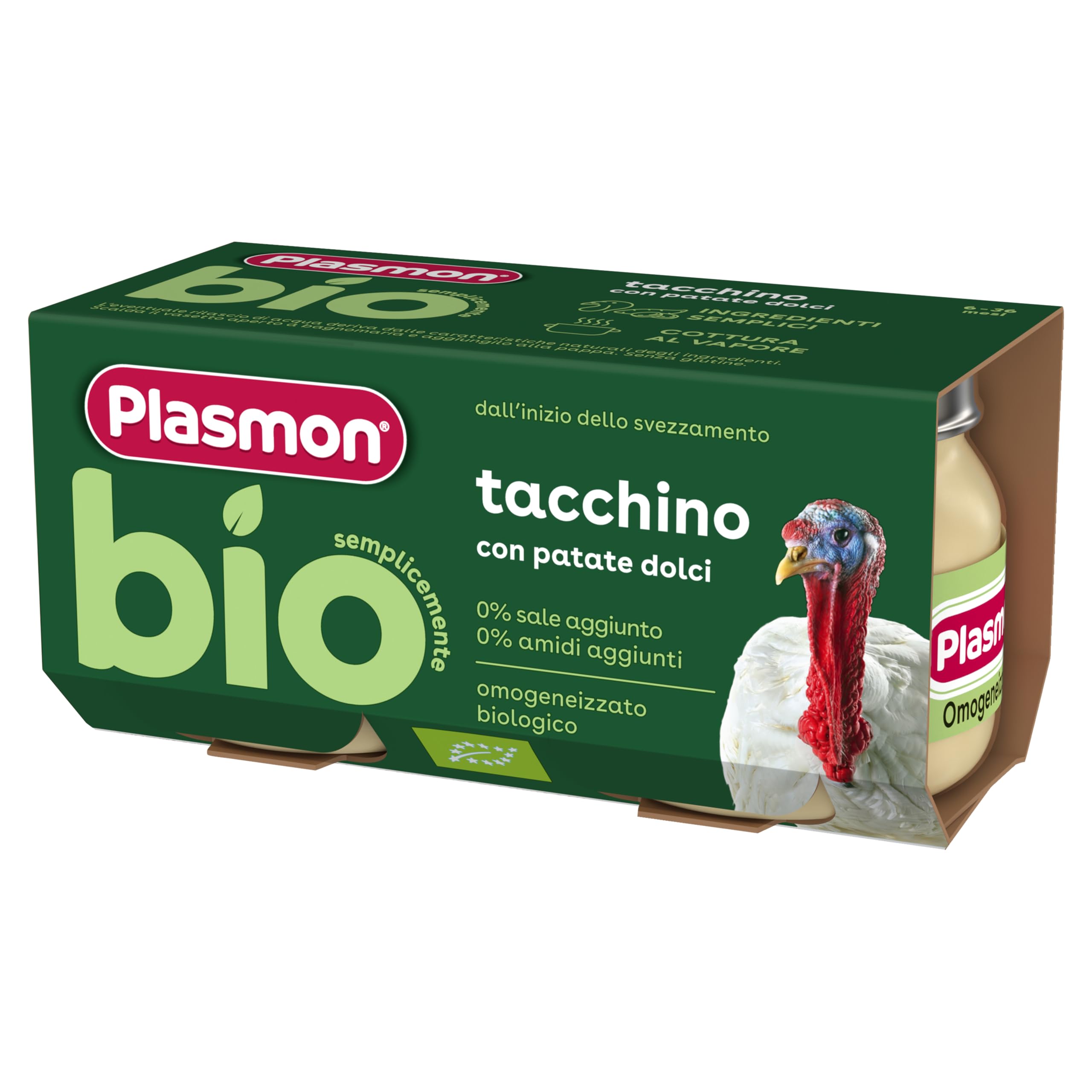 Plasmon BIO Omogeneizzato Tacchino 2X80g (12 Confezioni)