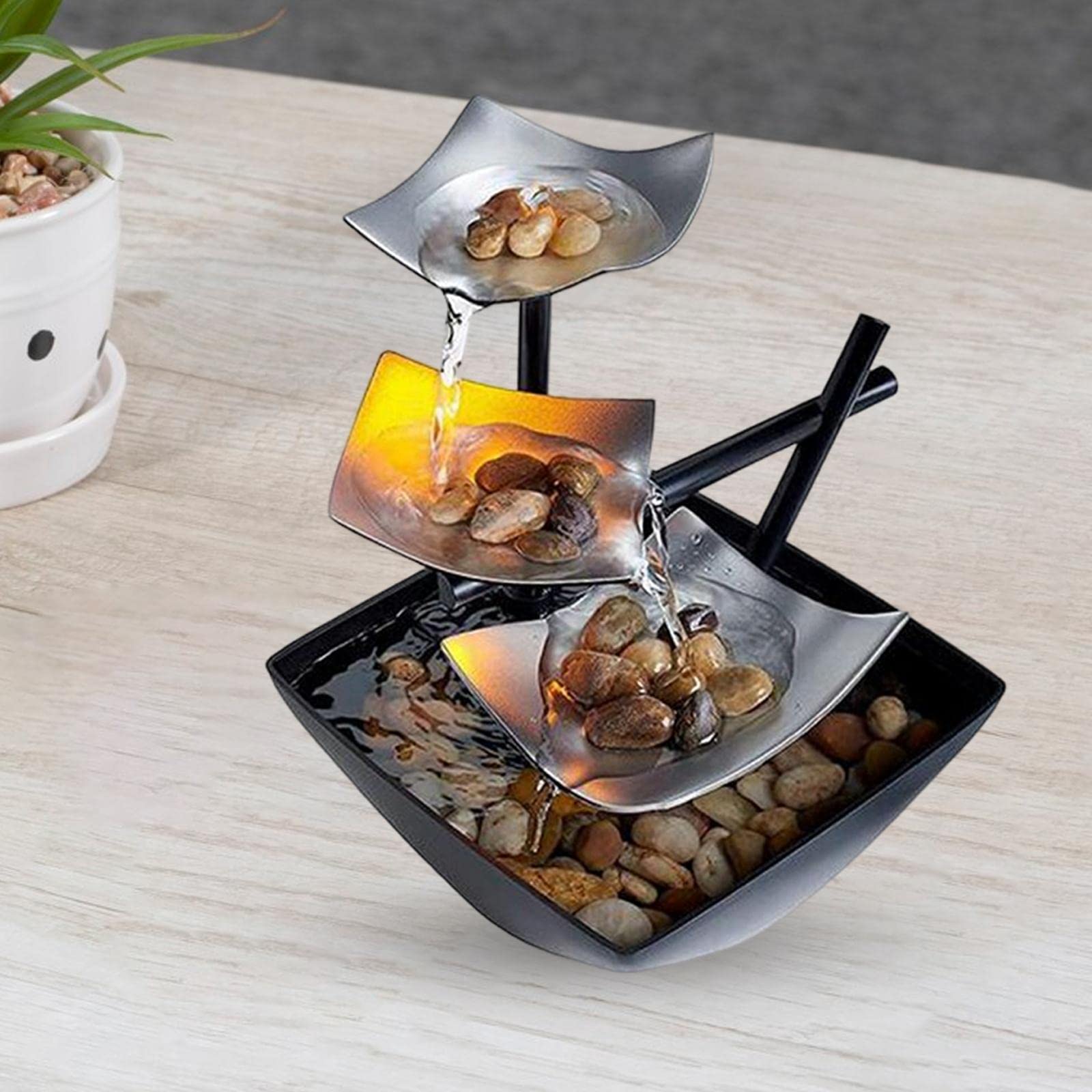 Amazon.co.jp: Fenteer 3層 インテリア卓上噴水