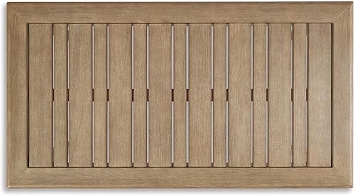 Miniatura 6 de Signature Design by Ashley Gerianne - Mesa de cóctel rectangular contemporánea para exteriores, superficie de listones que repele el agua de lluvia