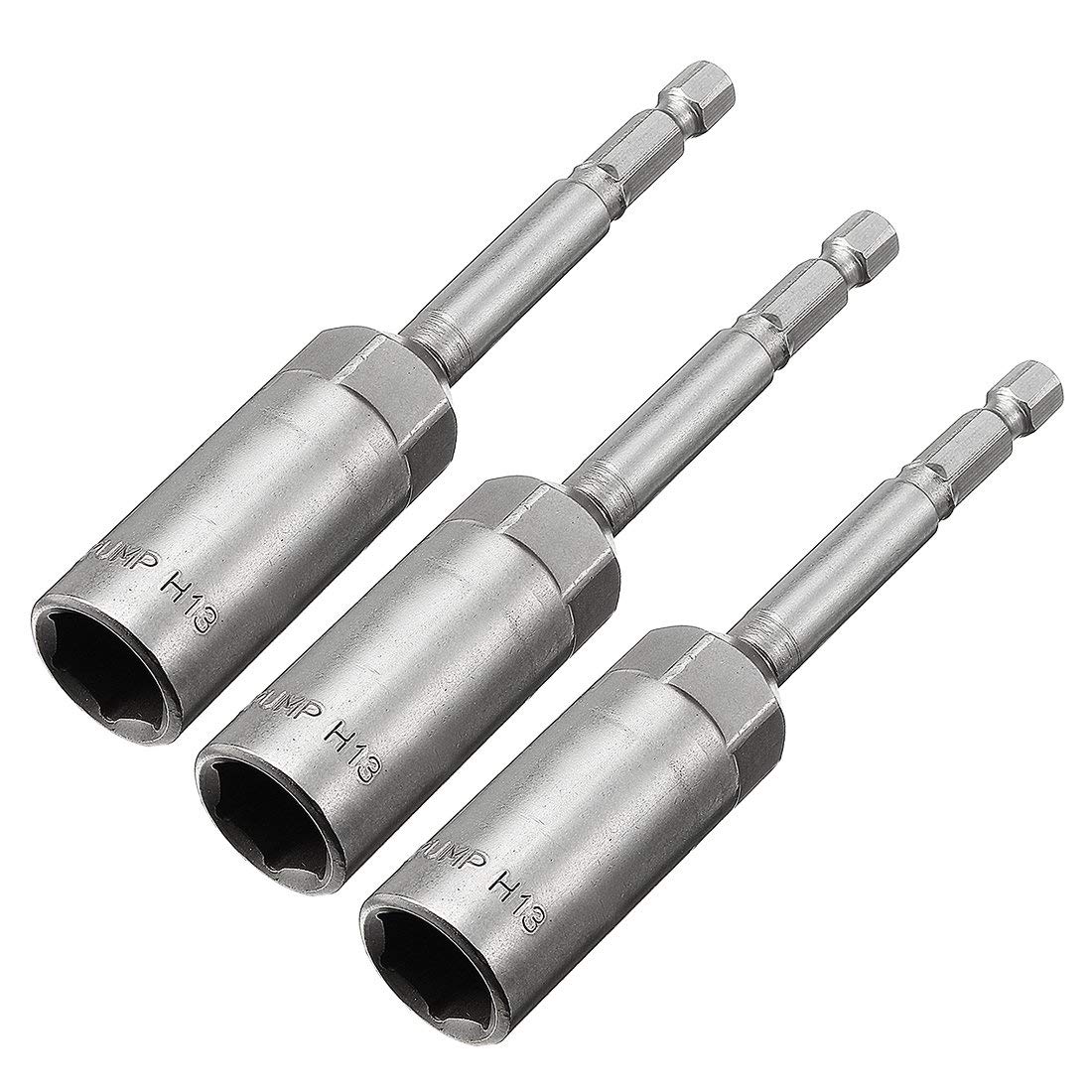 3pcs 1/4" Shank Quick Change Cr-V 13mm Hex Nut Driver, 4inch Length