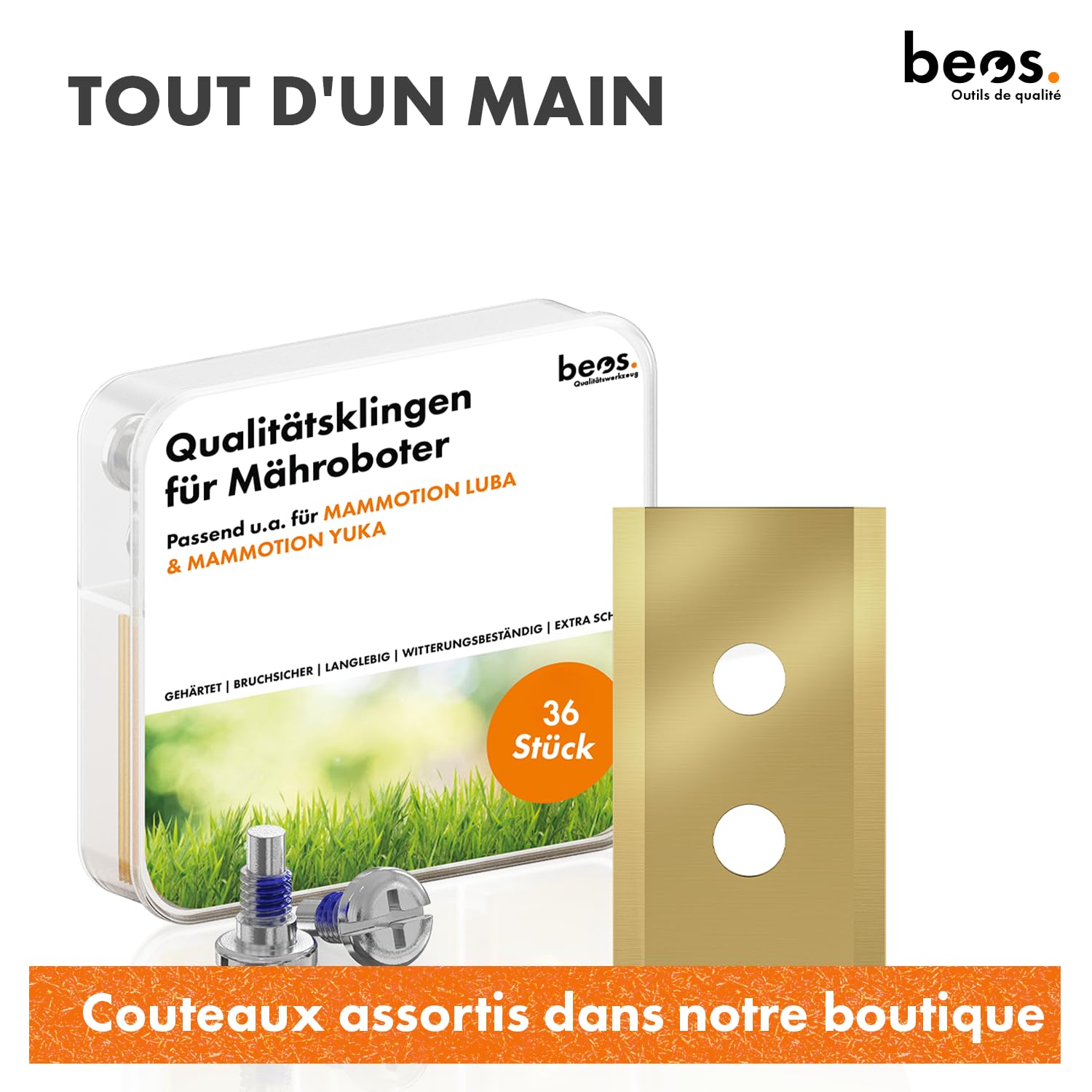 BEOS Tuning de tondeuses-Robots - Compatible avec Mammotion LUBA 1 AWD et LUBA 2 AWD (jusqu'à l'année de Construction 2024) Plateau de Lames pour 6X Lames - Deux disques renforcés de Fibres de Verre