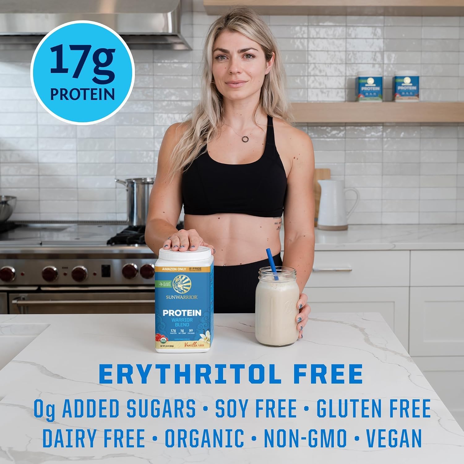 Sunwarrior Warrior Blend Organic Vegan Plant Protein Powder (32 Servings, Vanilla) — Amazon image 5