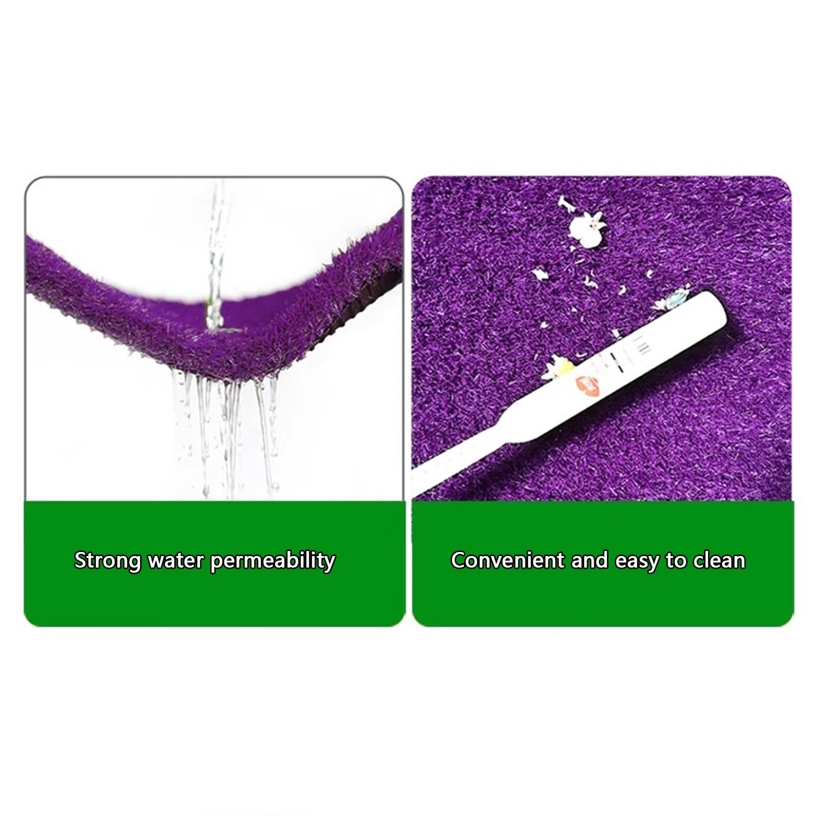 Tappeto in Erba Artificiale Viola per Esterni, 79x79 Pollici, Realistico, Spesso 3 cm, per Giardino, Cortile, Prato Finto, Resistente ai Raggi UV, Facile da Pulire, atossico, Adatto agli ANI
