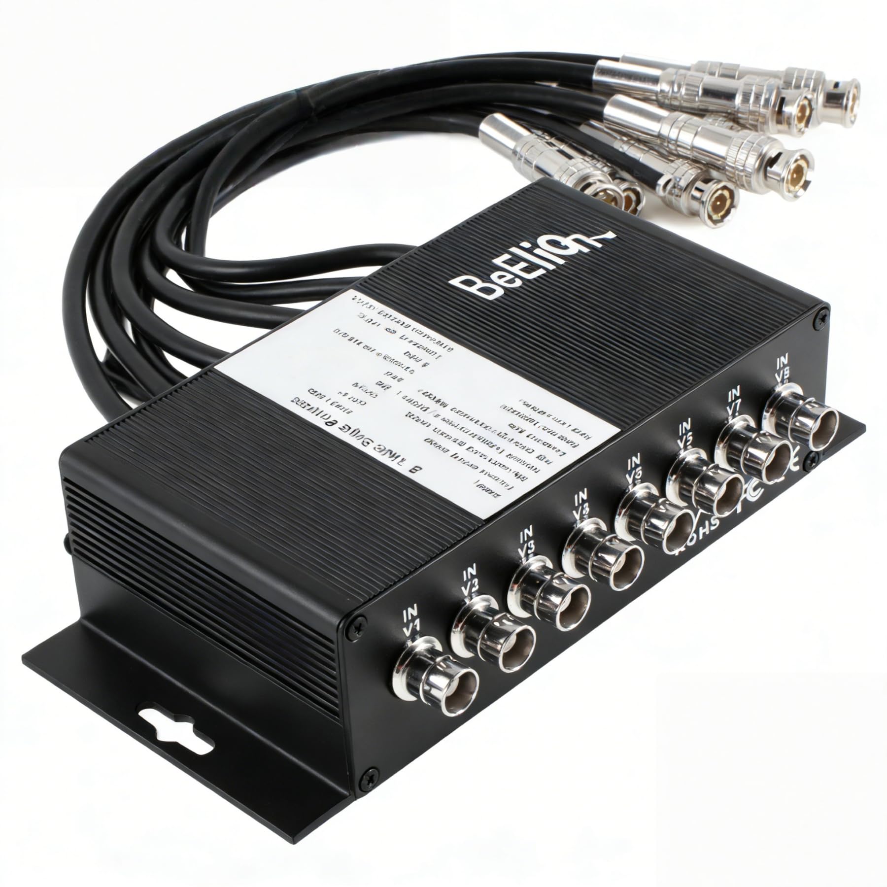 BeElion 8 Channel BNC Surge Protector - BNC Male to Female Surge Arrester for CCTV DVR Surveillance Camera System, Weatherproof Lightning Protection