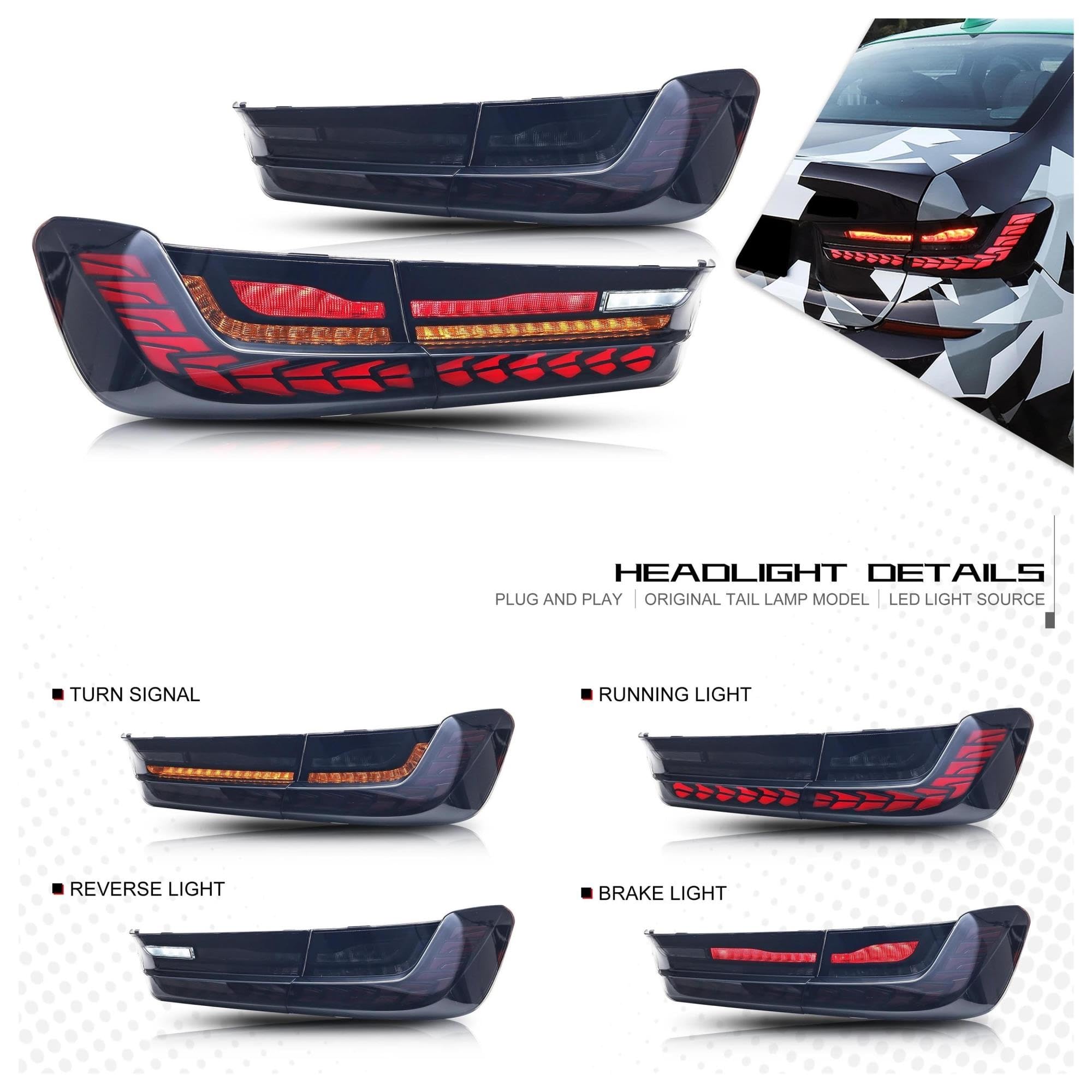 Faro Trasero Para BMW Serie 3 G20 G80 M3 Saloon 2019-2024 Conjunto De Lámparas Traseras