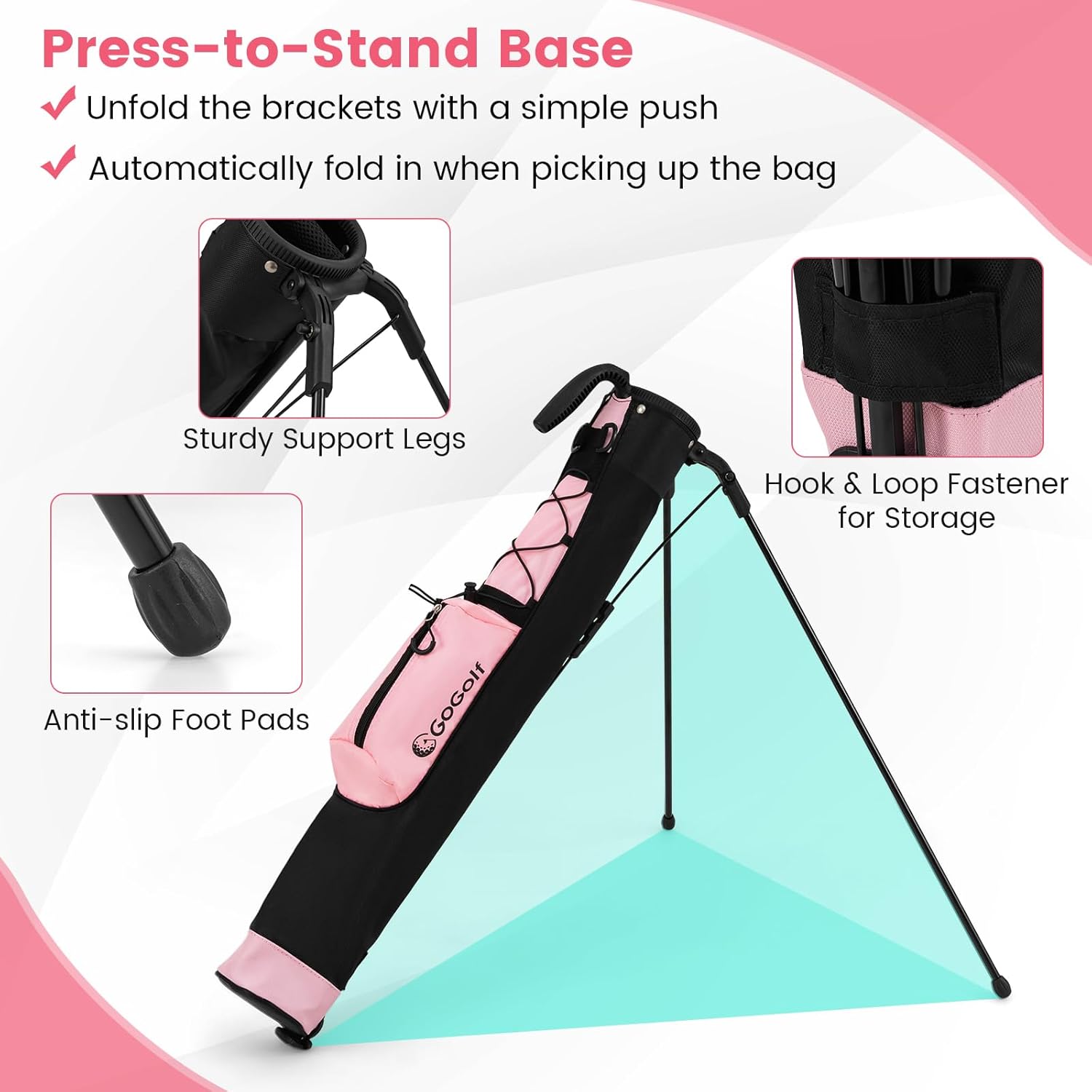 Tangkula Golf Stand Bag, Lightweight Sunday Bag for The Driving Range, Par 3 and Executive Courses, Small Golf Club Carry Bag with Shoulder Strap, Pocket and Bottle Holder for Men Women