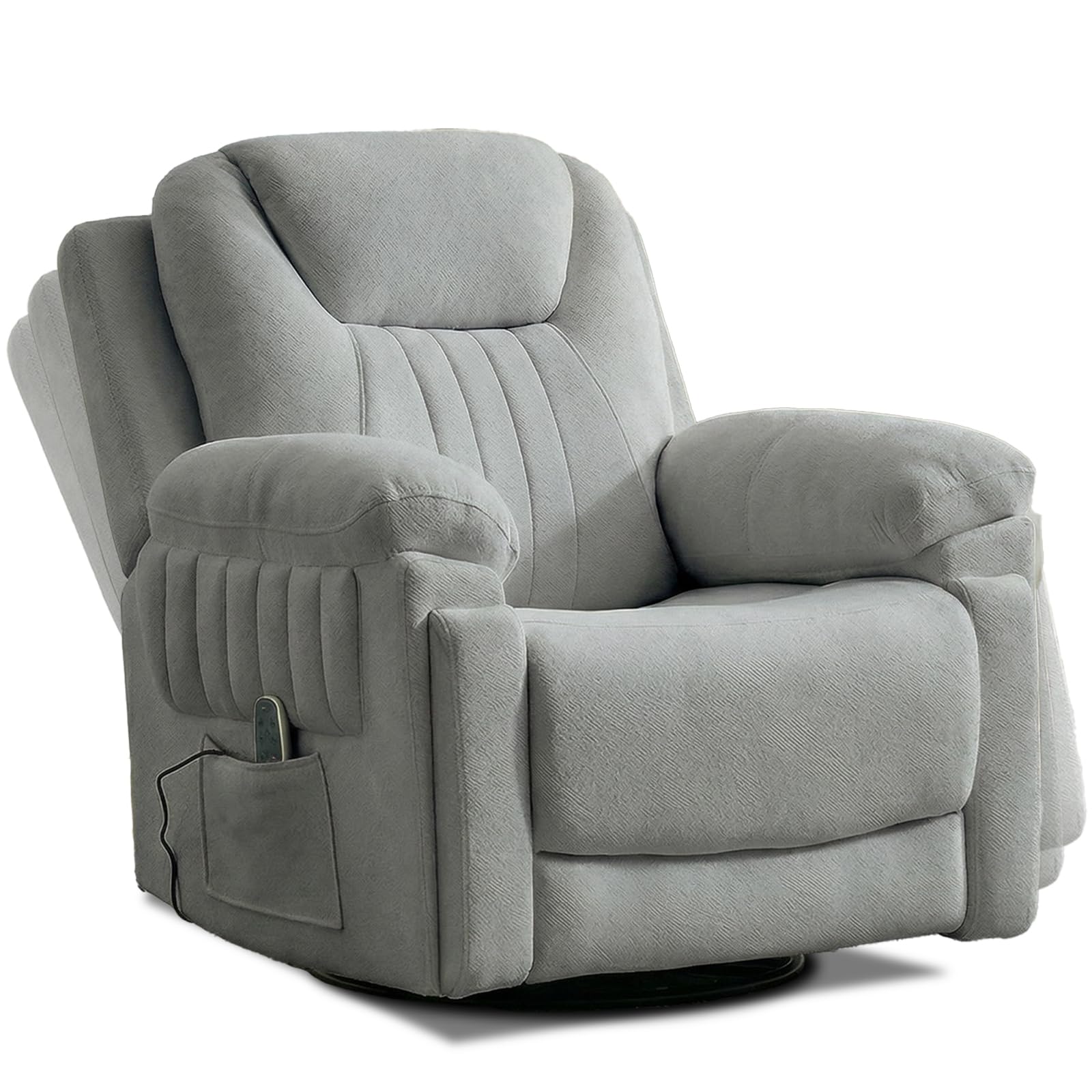 Govoya Electric Automatic Rocking Recliner Chair for Adults with 3 Speeds, Wired Remote Control, Fabric Power Auto Glide Recliner for Living Room, 5-