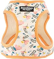 Vista 15 de Downtown Pet Supply Arnés para perros y gatos de taza, antitirones, XX-Pequeño, color caqui - Arnés ajustable con tela de malla acolchada y ribete