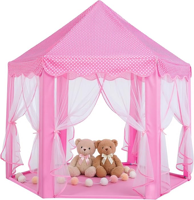 Sumbababy Tiendas de juego para niños princesa castillo tienda para niñas hada hexagonal casa de juguete para niños o ni