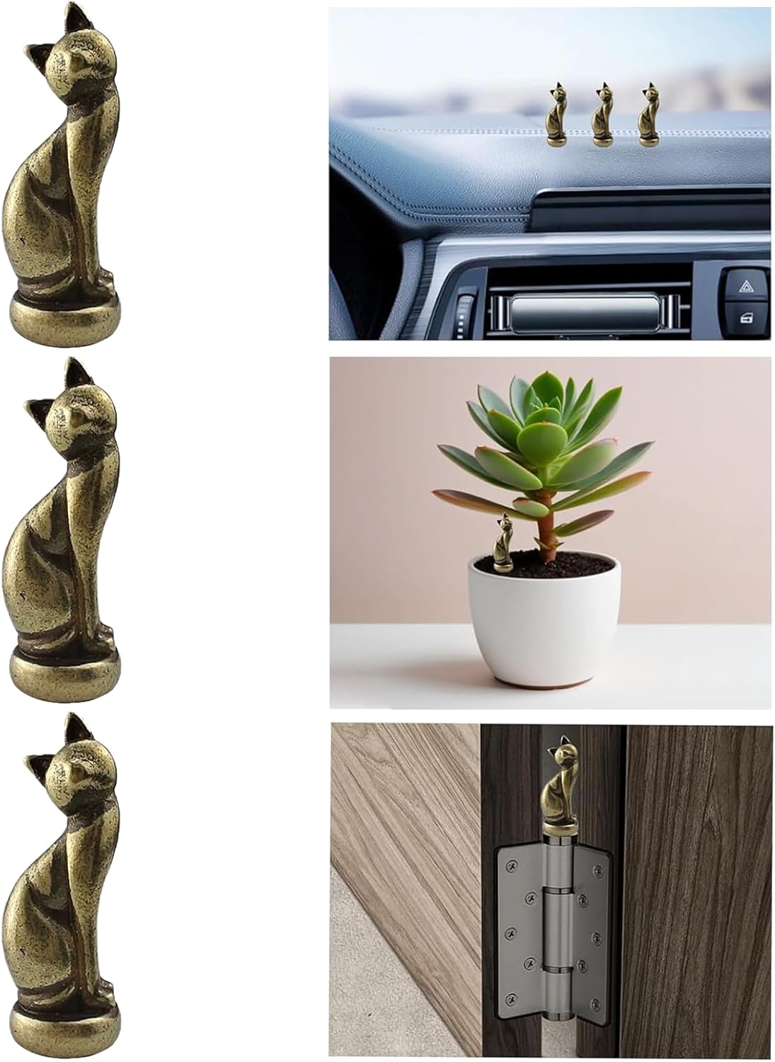 Cat Hinge Head, Decorative Toppers - Vintage Door Hinge Magnets, 2024 Bronzed Cat Gargoyles, Home Decoration (Bronze-1)