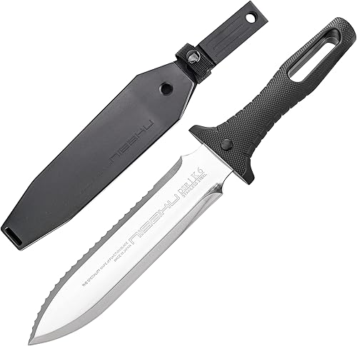 NJP801 Yamagatana S Hori Cuchillo de deshierbe y excavación HRC58 Acero inoxidable japonés endurecido, hoja de 7.25 pulgadas, mango de plástico