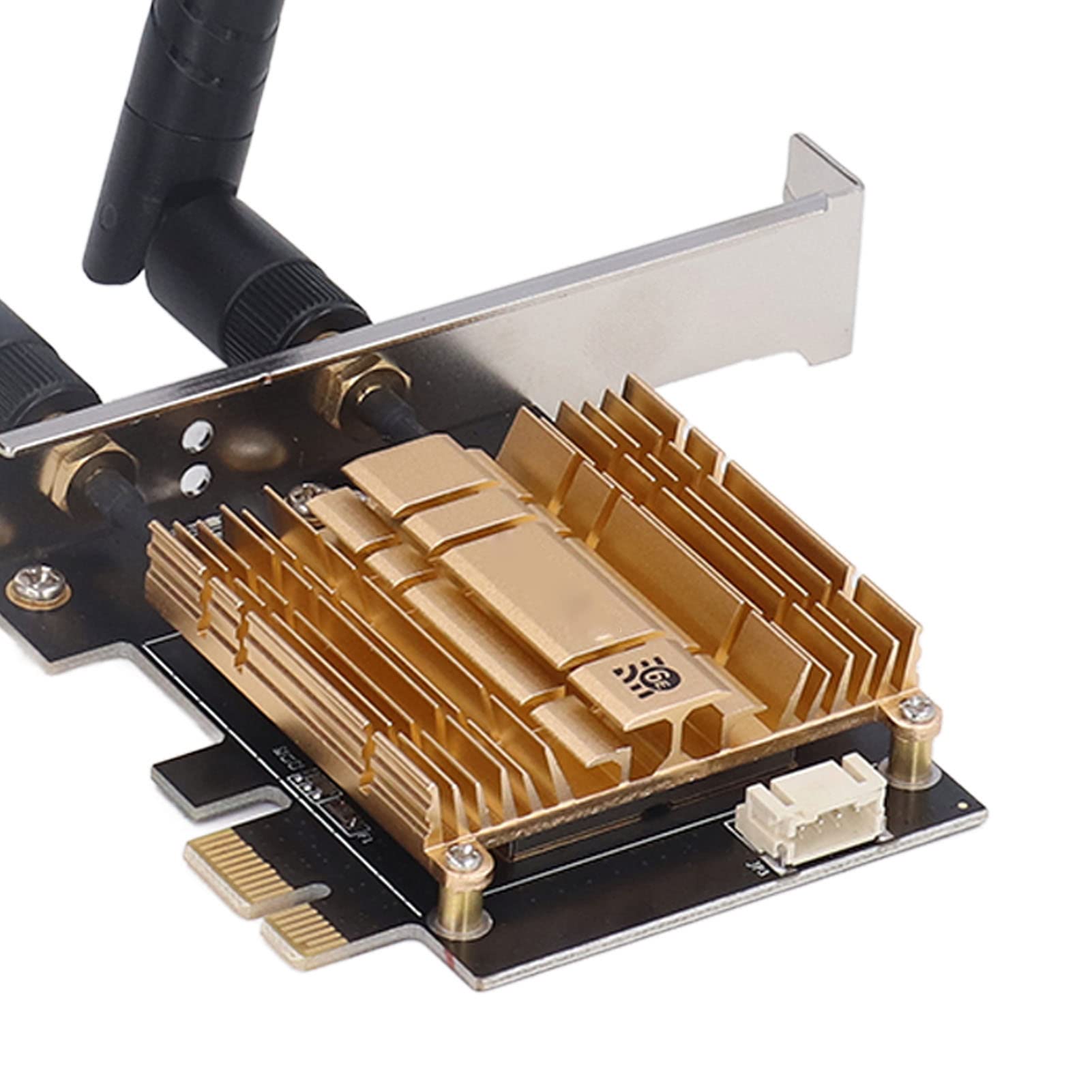 Dwuzakresowy Adapter WiFi 6E PCI E z Chipem BT 5.2 AX210 do Komputerów Stacjonarnych, Anteny 2x6dBi