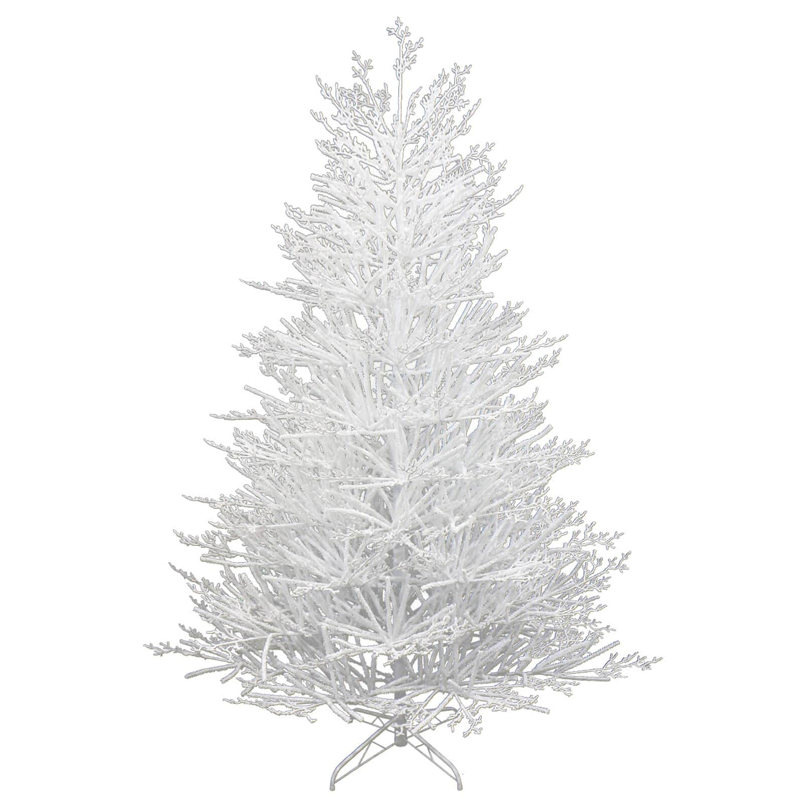 Snowy White Twig Tree 180cm Festive Christmas With White Metal Base