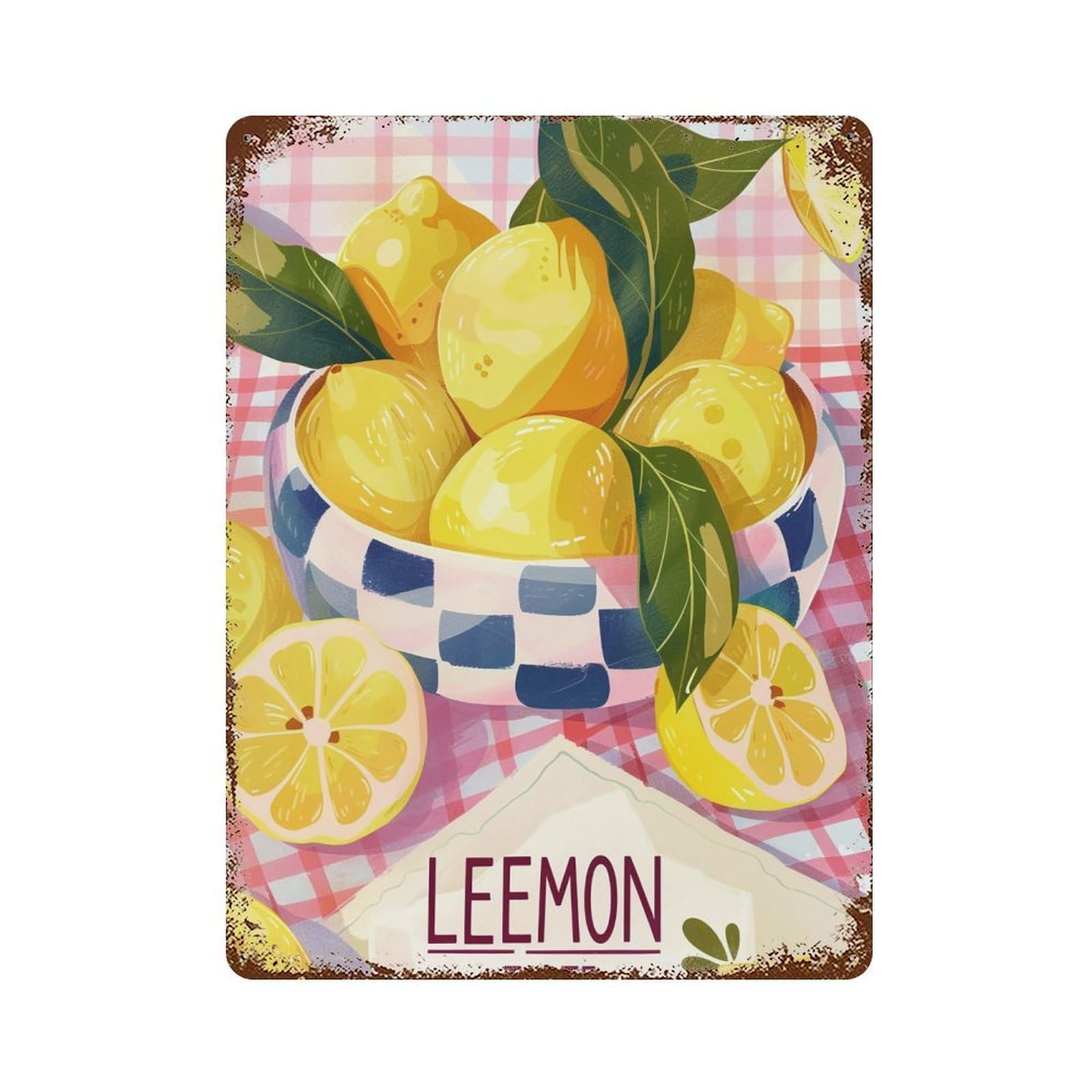 HDURYEYRYY Lemon 02 Wall Retro Iron Vintage Art Metal Tin Sign Poster Modern Home Cofffee Club Art Bar Shop Decor 40x30cm
