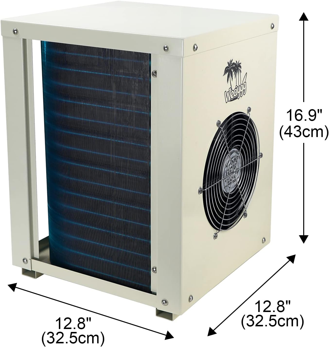 WECIYGG Mini Swimming Pool Heat Pump for Above Ground Pools, 12000 BTU Electric Pool Heater with Titanium Heat Exchanger, 110V 60Hz, Up to 2000 Gallons