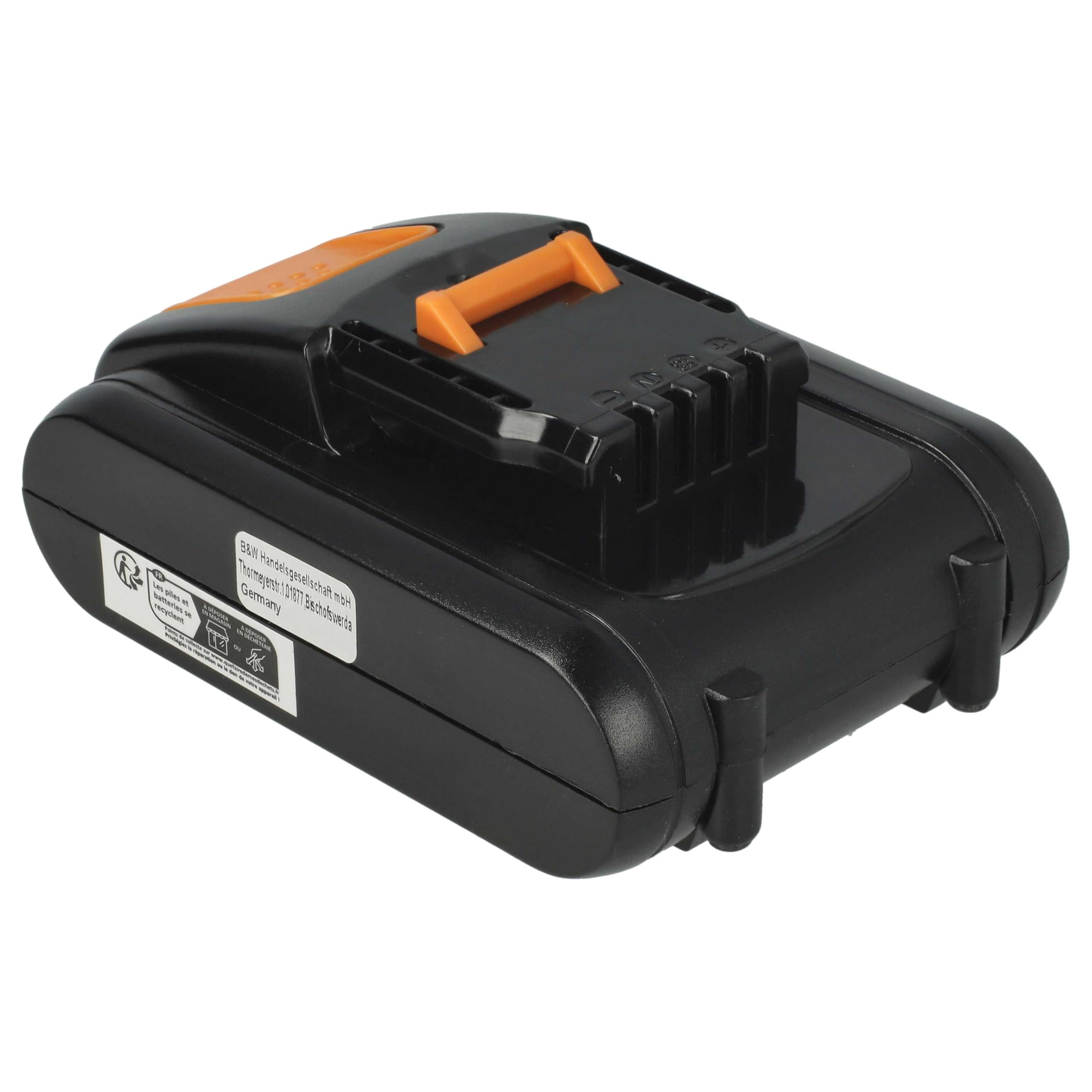 2 x bateria kompatybilna z elektronarzędzi Worx WX368, WX372, WX292, WX368.1, WX371, WX371.2, WX292.9, WX292E (2500 mAh, Li-Ion, 20 V)