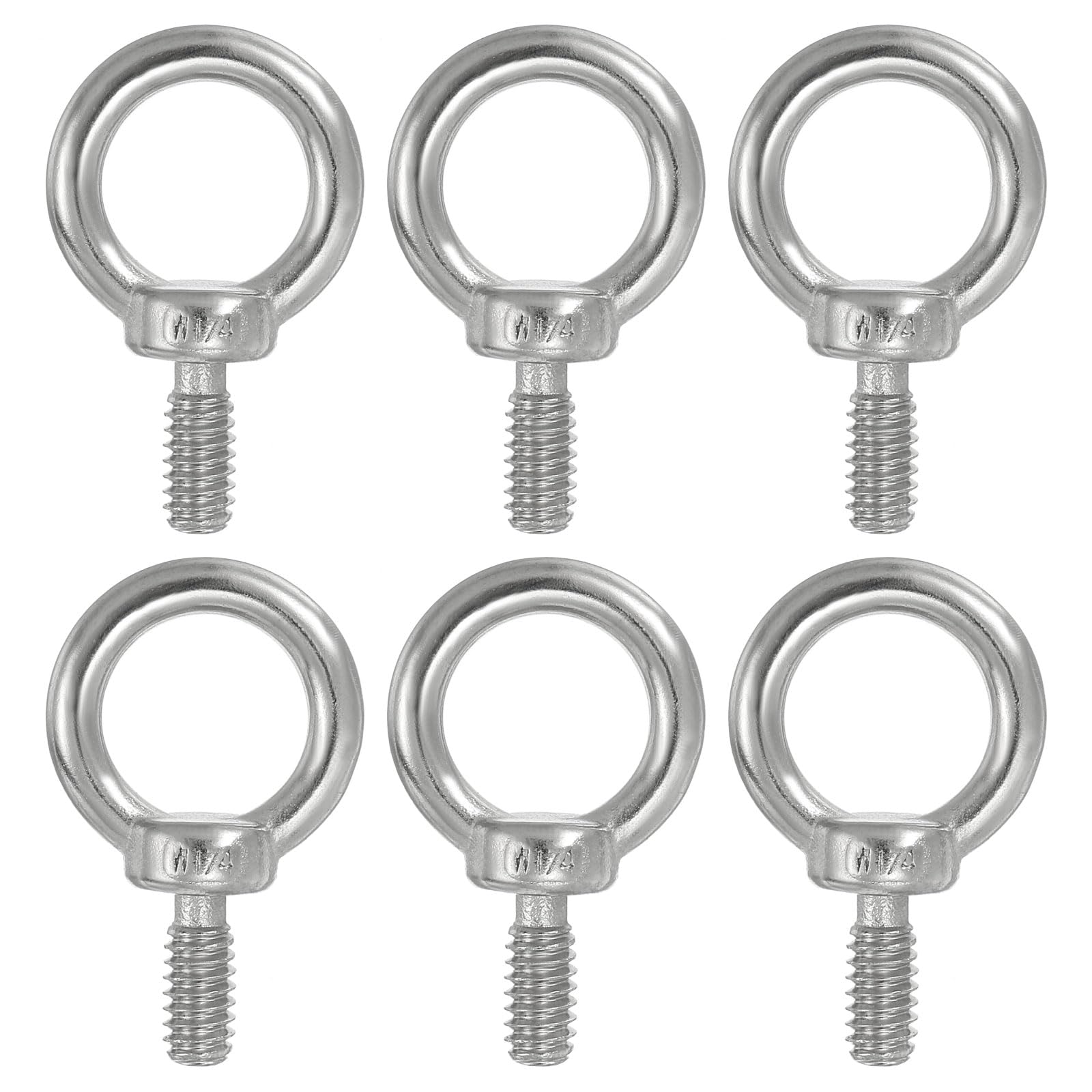 PATIKIL Lifting Eye Bolts UNC1/4"-20, 6 Pcs 316 Stainless Steel Marine Grade Machinery Shoulder Lifting Ring Threaded Eyebolt for Hanging Tie Down Strap, Silver โ image 1