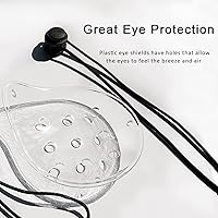 Vista 2 de Protector de ojos, 2 piezas de plástico para protección ocular, cirugía ocular, transpirable, con 2 cuerdas elásticas, transparente