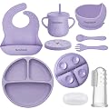 Tony Stark 7 Pcs Silicone Baby Feeding Set Bpa-Free,Microwave Safe,Anti-Slip Base | Complete Tableware Kit for Babies &
