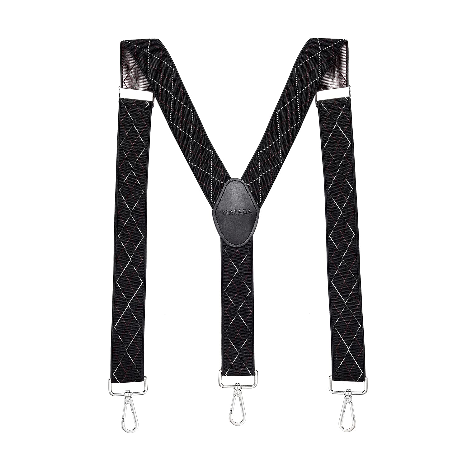 MASADA Bretelle da uomo chiusura a moschettone resistenti 3,5 cm di larghezza fino a 195 cm di altezza