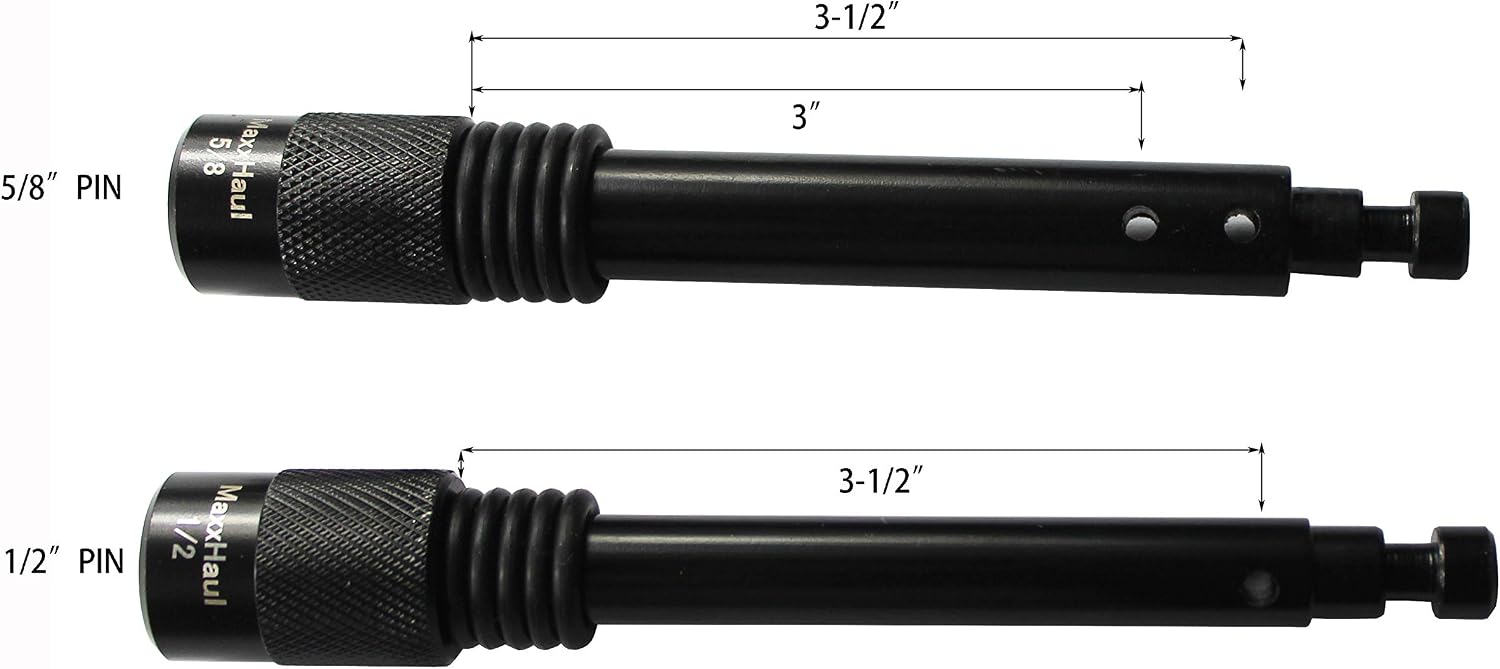 MaxxHaul Hitch Pin Lock Set 2 Hitch Pins 1/2" and 5/8" with 1 Shared Lock Keyed Alike Anti-Theft Trailer Hitch Lock for Class I-V Receivers Weatherproof (50151)
