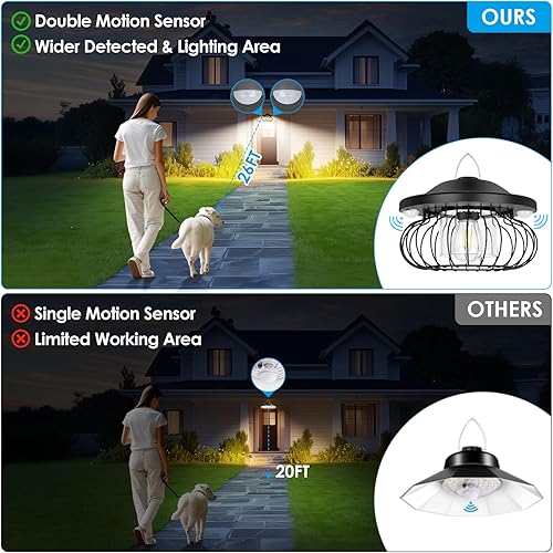 Miniatura 4 de ropelux Luz solar de cobertizo para interiores y exteriores, brillante, 3000 lúmenes, 5 modos (disponible durante el día), lámpara con 3