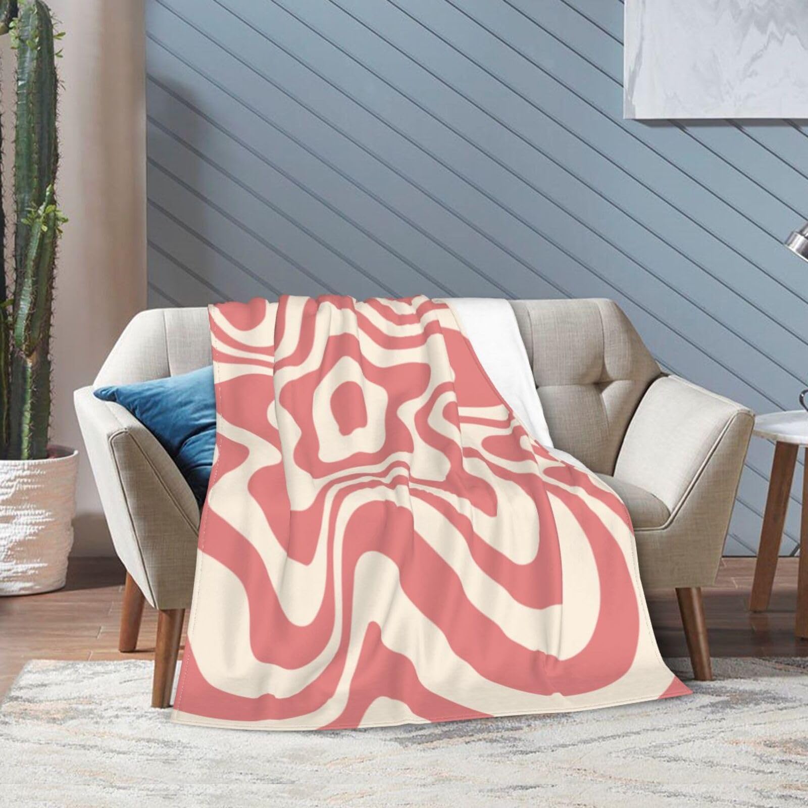 MIULEE 1 Pezzo Coperta per Divano Pile Singolo Morbido Camera da Letto Matrimoniale Elegante Coperta Plaid Decorazioni Casa 150X200 CM Arancione