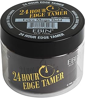 24 Hour Edge Tamer Extra Mega Hold 6.09Fl Oz Strong Edge Control Gel, No Flaking, Sleek Smooth Finish, Long Lasting, Argan & Castor Oil