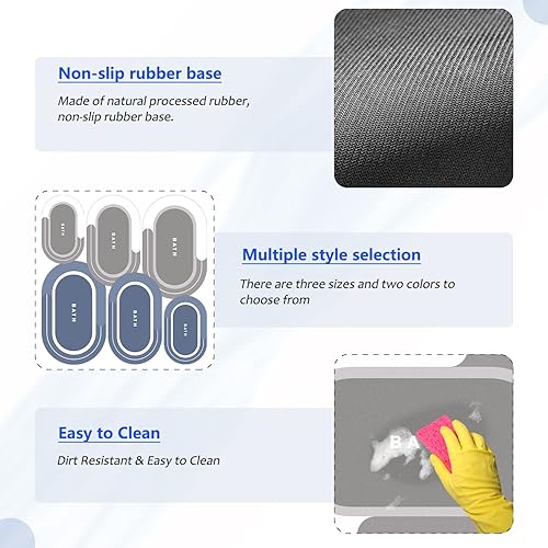 Miniatura 7 de ibetto Alfombra de baño de secado rápido, súper absorbente, antideslizante, alfombra de goma para el suelo de la cocina, tapete simple para baño,