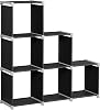 Songmics 6-Piece Cube Bookcase, DIY, Organizer for Living Room, Black LSN63H