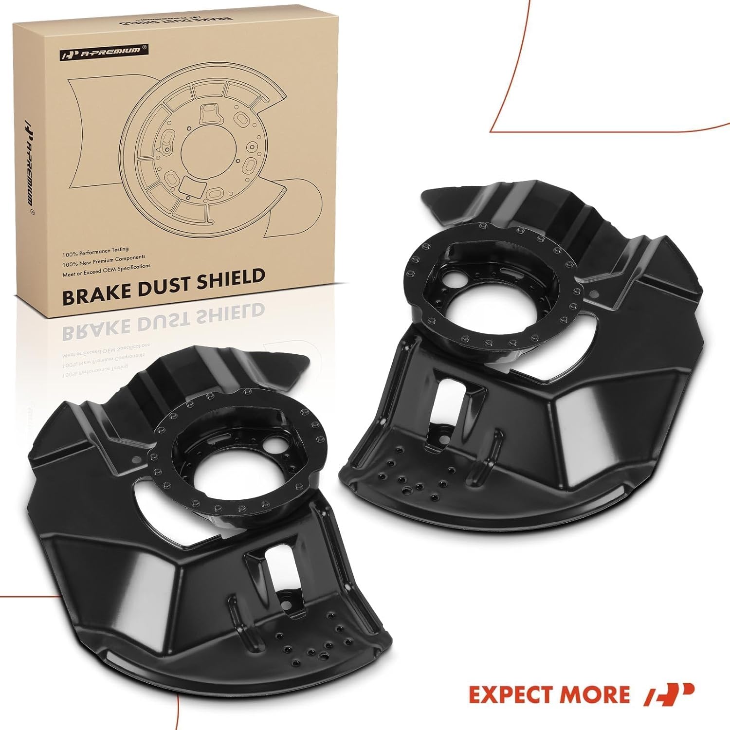 A-Premium Front Side Brake Dust Shield Compatible with Select BMW Models - 325Ci 2001-2006, 325i 2001-2006, 330Ci 2001-2006, 330i 2001-2006, Z4 2003-2008 - Replace# 34116750129, 34116750130, 2-PC Set