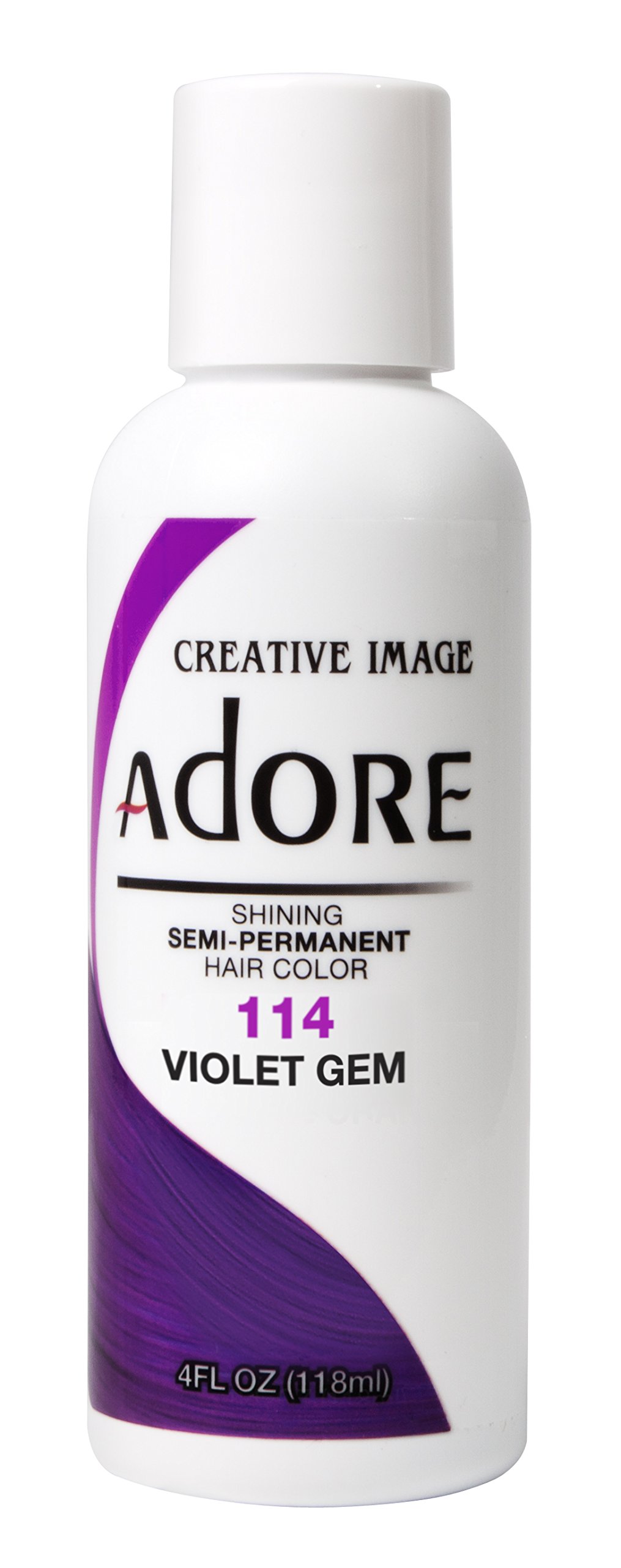 Semi Permanent Hair Color (114 Violet Gem) | Vegan & Cruelty-Free Purple Hair Dye | No Ammonia, No Peroxide, No Alcohol | 4 Fl Oz (Pack of 1)