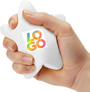 Custom Branded Star Shape Stress Balls for Promotions, Corporate Events and Marketing White,Qty 5000