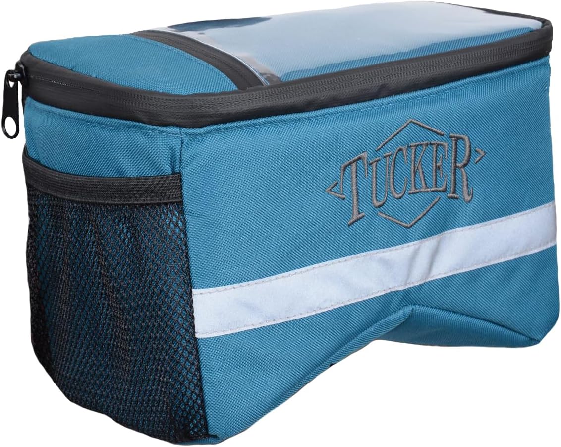 Tucker Navigator Compact Resistant Nylon Contoured Horseback Riding Trail Gear Saddle Pommel Bag w/Waterproof Pockets, Adjustable Strap, Reflective Strip,12x12x4