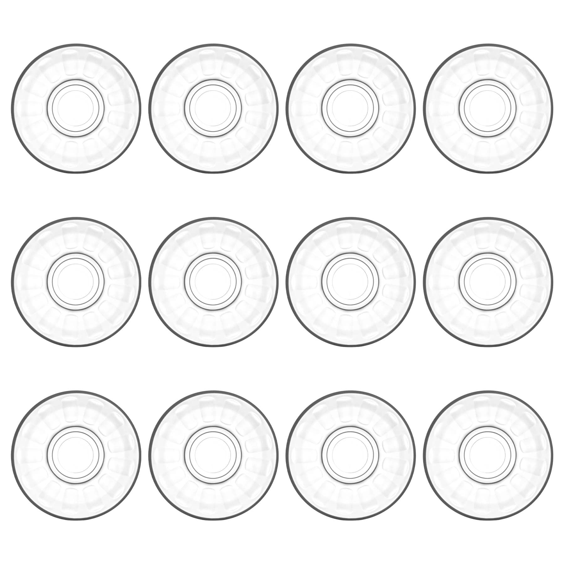 LAV 12x Clear Dimpled 10cm Klasik Glass Tea Cup Saucers - Small Vintage Kitchen Coffee Cappuccino Espresso Teacup Plates