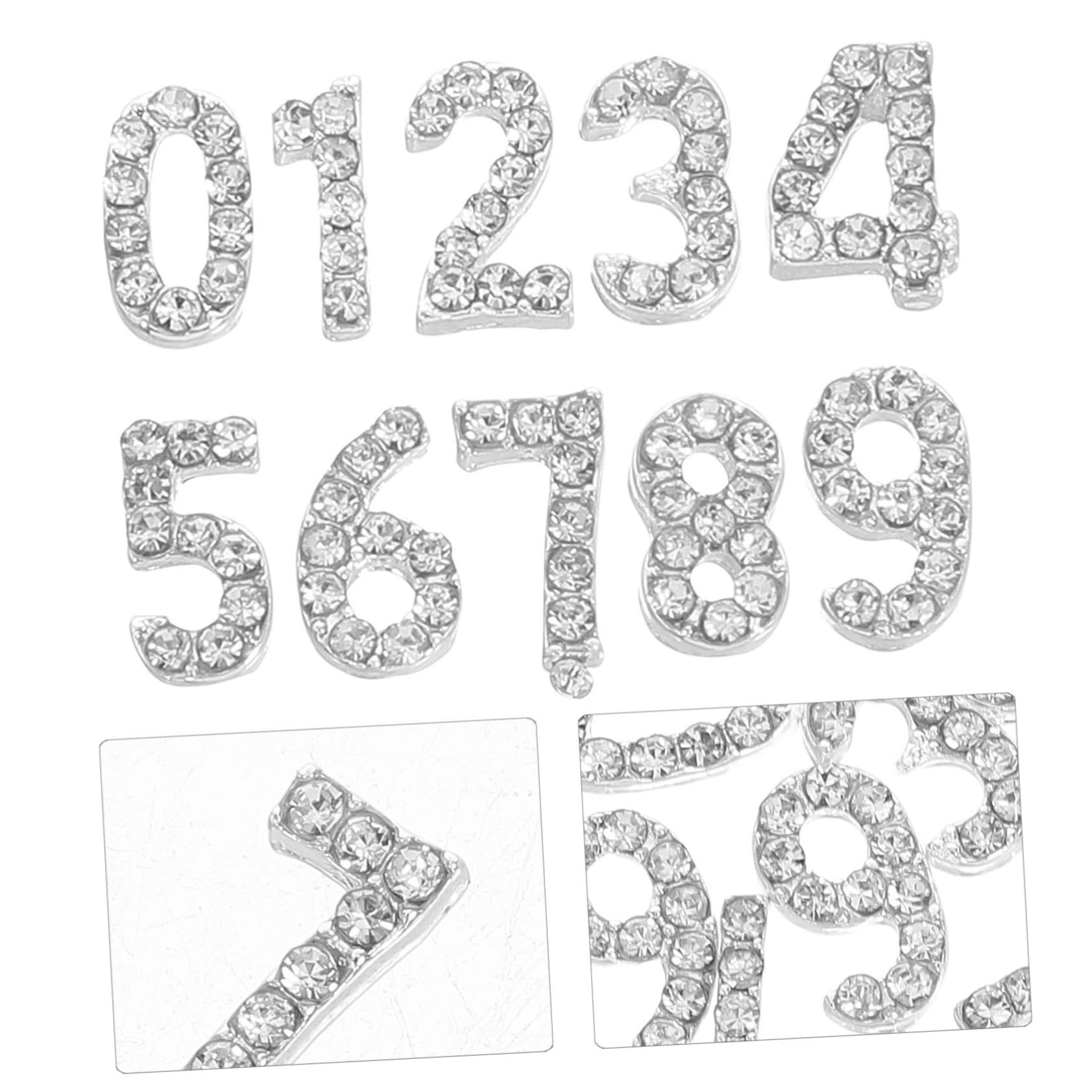 100pezzi Ciondoli Numerici Unghie Decorazioni Strass per Manicure Gioielli Abbellimenti Nail Art Lucidi