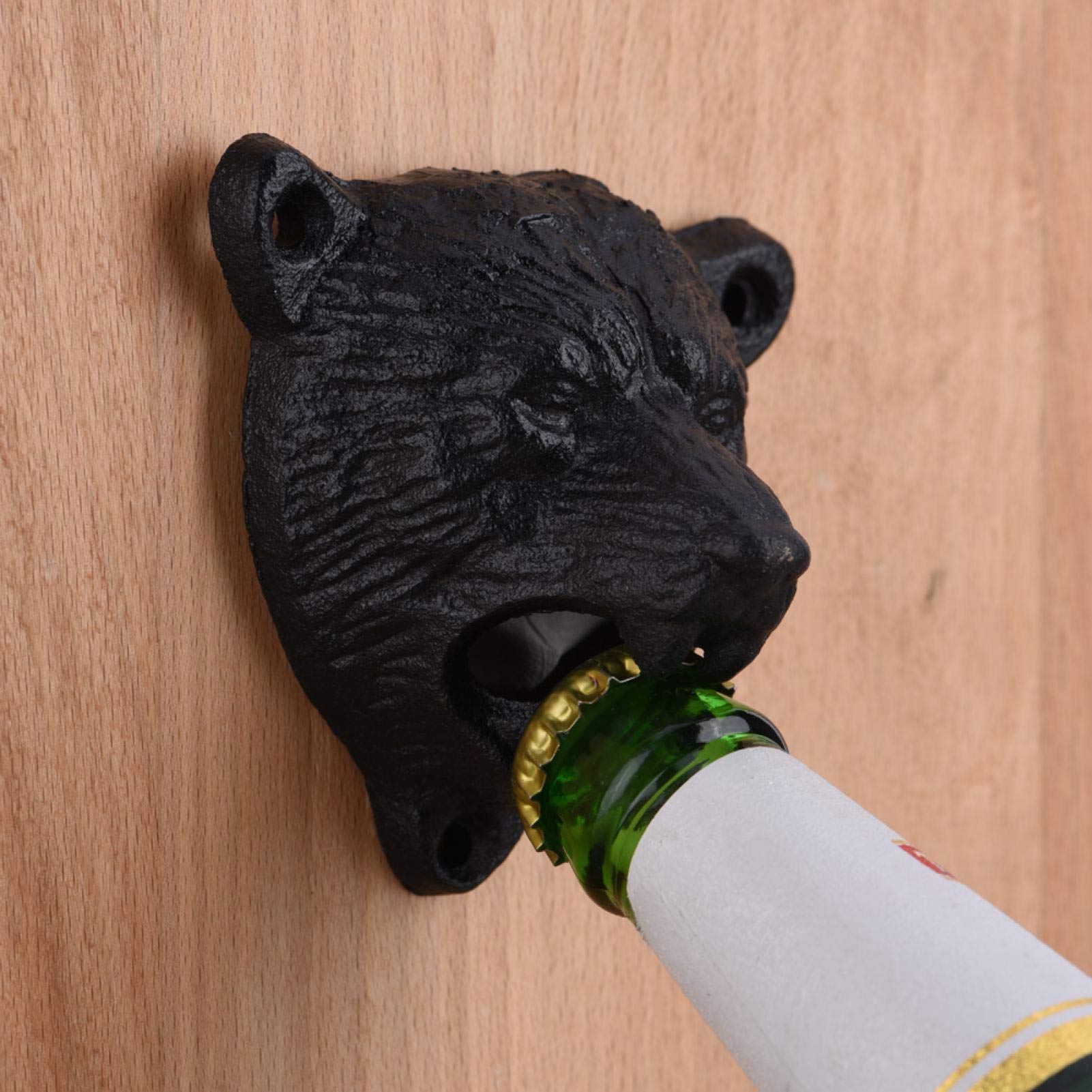 Flesopener, 1Pc Gietijzeren Beer Vorm Wandmontage Bier Soda Glazen Fles Cap Opener Keuken Bar Gereedschap Hot voor Keuken, Bar, Restaurant