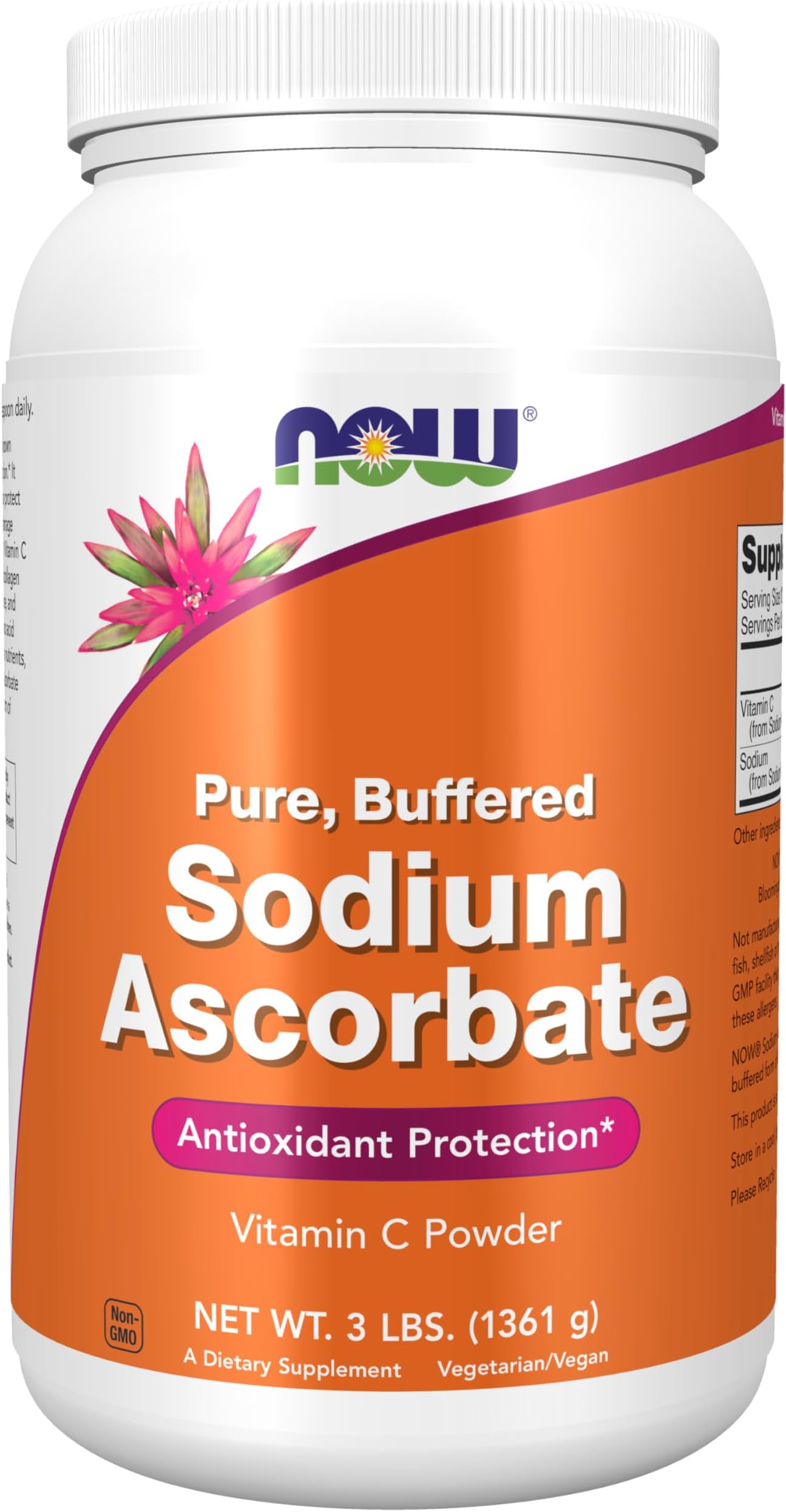 NOW Foods Supplements, Sodium Ascorbate Powder, Buffered, Antioxidant Protection*, 3-Pound